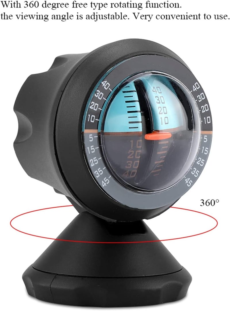 Car Inclinometer: 360-Degree Rotatable High-Precision Tilt Measurement Tool - No Drill No Wiring Easy Glue Install Durable Black Plastic for Mountain Driving Vehicle Safety Indoor Decoration - Image 3