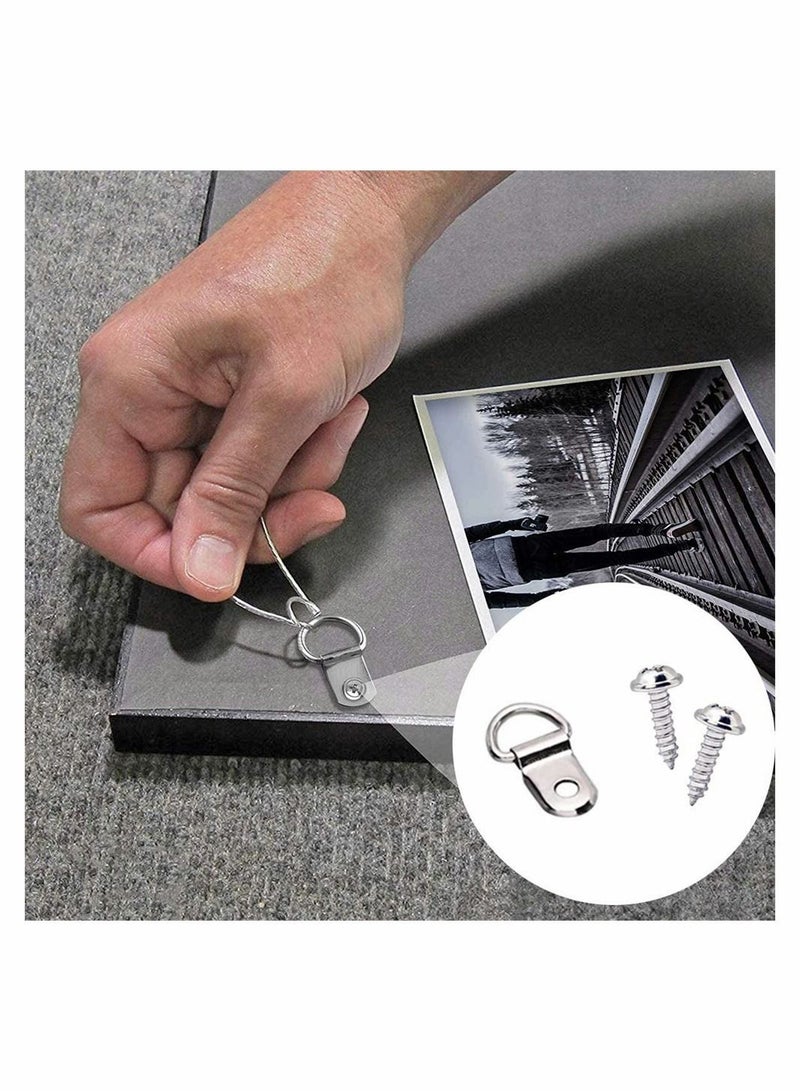 80 Pcs D Ring Picture Frame Hanging Hangers, Wall Bracket Hanger with Screws for or Photo Hanging, Easy to Install  - Image 4