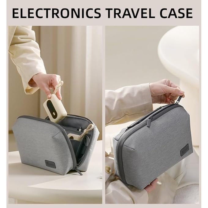 rayihni ELECTRONIC ORGANIZER TRAVEL, TRAVEL CABLE ORGANIZER POUCH, DOUBLE LAYERS DIGITAL ACCESSORIES CARRYING CASE, CORD ORGANIZER STORAGE POUCH BAG, FOR CORD, CHARGER, PHONE, EARPHONE, USB FLASH DRIVE - Image 3