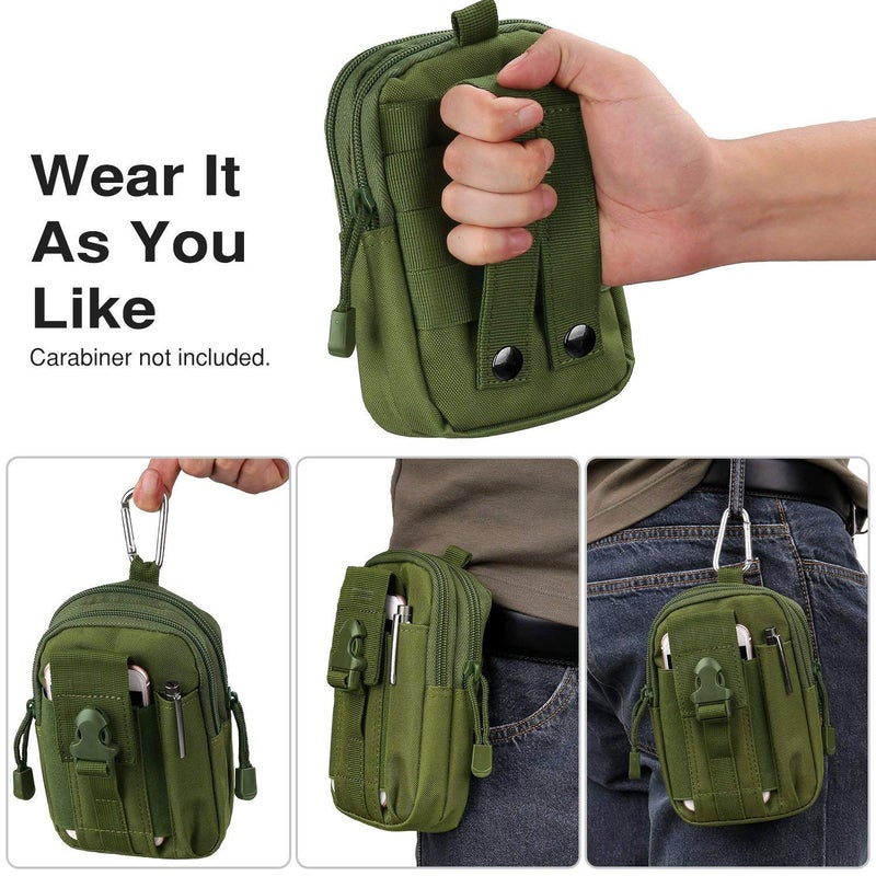 SUKHAD Water Resistant Waist Belt Pouch, Sport Carry Pouch for Phone and Small Accessories, 7 X 4.5 X 1.5 Inch, Green - Image 4