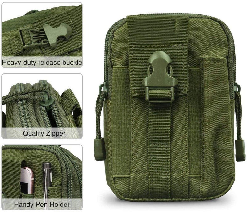 SUKHAD Water Resistant Waist Belt Pouch, Sport Carry Pouch for Phone and Small Accessories, 7 X 4.5 X 1.5 Inch, Green - Image 2