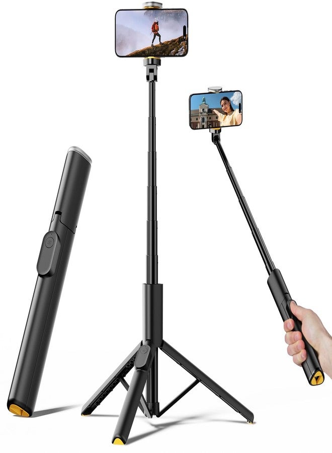 TODI Selfie Stick Tripod, 59" Lightweight Phone Tripod Stand with Wireless Remote, Extendable Selfie Stick for iPhone, All-in-1, Compatible with iPhone/Android - Image 1