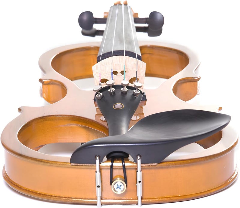 Cecilio Left-Handed Electric Violin - 1/2 Full Size Solid Maple Electric Silent Violin with Ebony Fittings, Ideal Gifts for Musicians & Music Enthusiasts, Yellow - Image 3