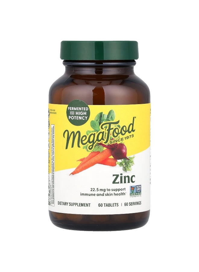 MegaFood MegaFood, Zinc, 22.5 mg, 60 Tablets  - Image 1