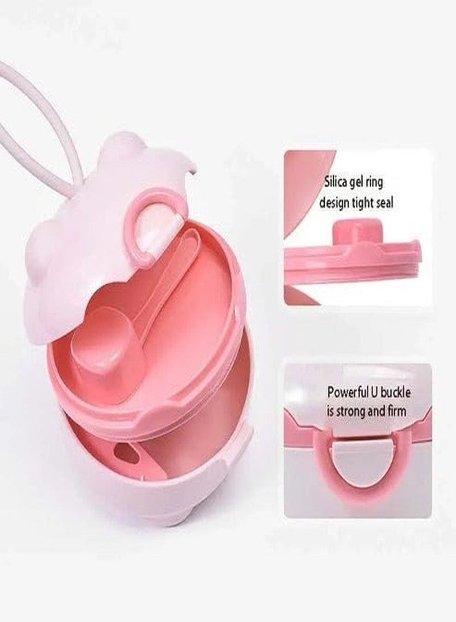 Moppets Portable Baby Formula Dispenser, Travel Milk Powder Formula Container | Kids Snack Baby Food Storage Container | Milk Powder box for Baby (PINK - 300ml) - Image 2