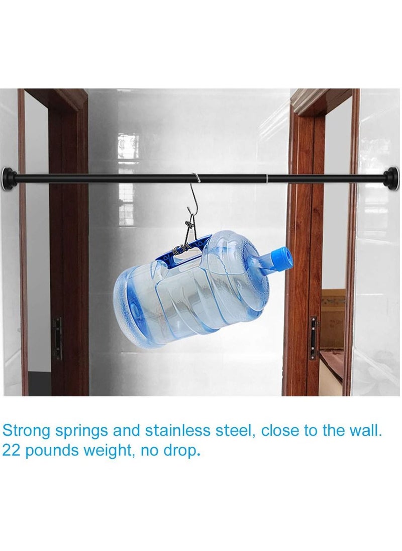 MIXDE - Shower Curtain Rod Tension - 26-39 Inch Never Rust Non-Slip Spring Tension Curtain Rod No Drilling Stainless Steel Curtain Rod Use Bathroom Kitchen (26-39 IN IN, Black) - Image 1