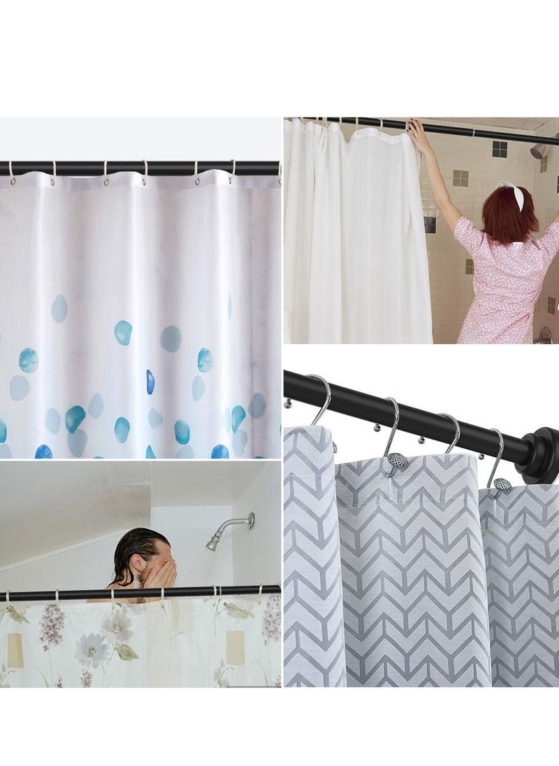 MIXDE - Shower Curtain Rod Tension - 26-39 Inch Never Rust Non-Slip Spring Tension Curtain Rod No Drilling Stainless Steel Curtain Rod Use Bathroom Kitchen (26-39 IN IN, Black) - Image 1