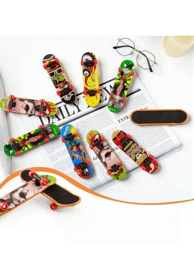 Finger Skateboard, 6 pcsFingerboard, Mini Finger Skateboards Set, Professional Finger Toy - for Children Party Bag Filler, Children's Birthday Gifts (Random Pattern) - Image 4