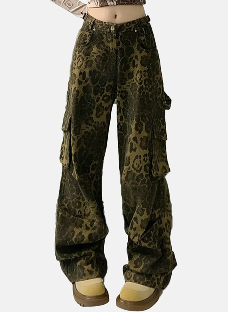 YUNIQEE Women Animal Loose Fit Cargo Trouser