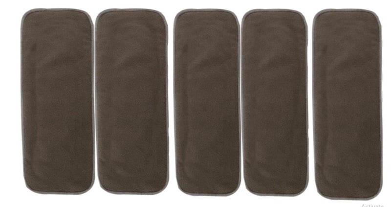 Tinny Tots Pack of 5 Bamboo Charcoal Inserts Liners Pads(5 Layers) Wetfree Washable Reusable Adjustable Cotton Diaper Nappy Inserts Natures Cloth Diaper Liners For Baby Reusable Cloth Diapers(BLACK;0-24 Months) - Image 4