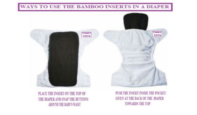 Tinny Tots Pack of 5 Bamboo Charcoal Inserts Liners Pads(5 Layers) Wetfree Washable Reusable Adjustable Cotton Diaper Nappy Inserts Natures Cloth Diaper Liners For Baby Reusable Cloth Diapers(BLACK;0-24 Months) - Image 3