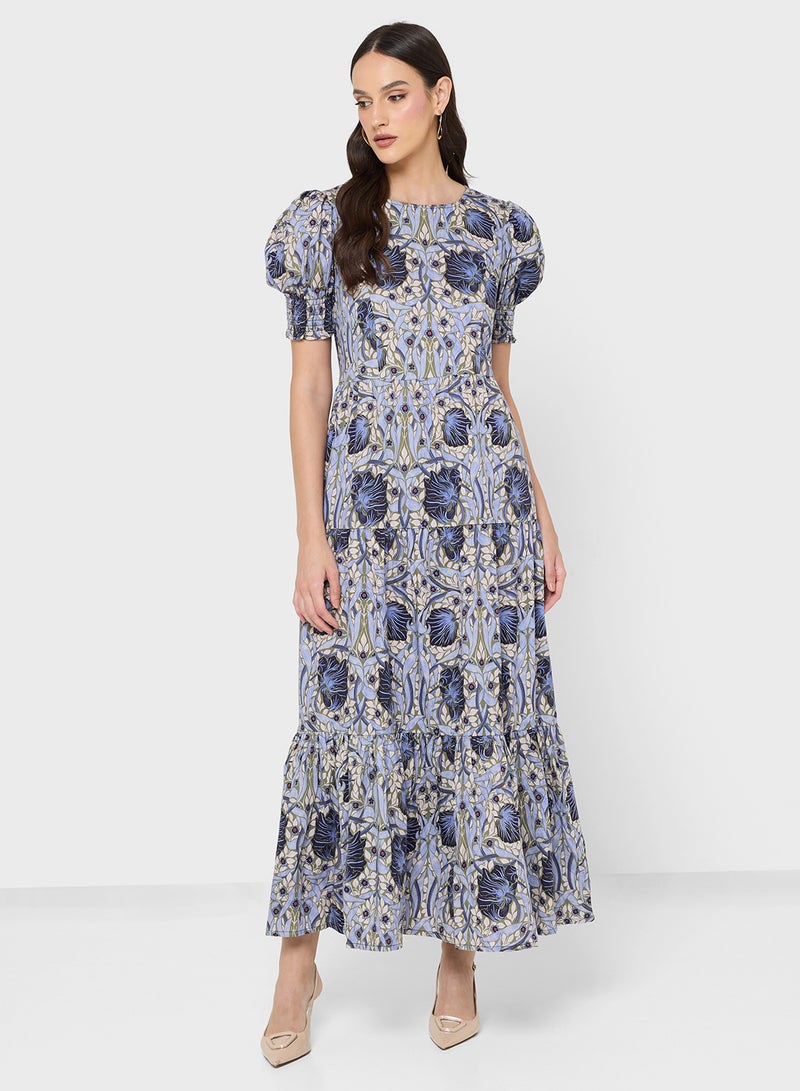 Hope & Ivy High Neck Cotton Bow Back Maxi Dress-The William Morris Society - Image 4