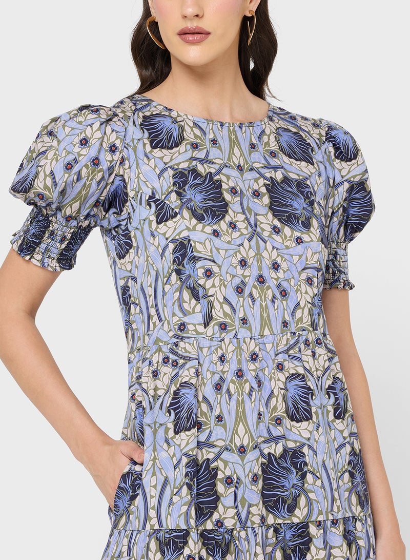 Hope & Ivy High Neck Cotton Bow Back Maxi Dress-The William Morris Society - Image 3