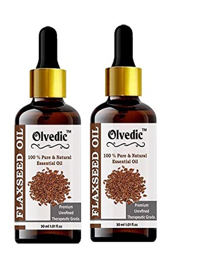Olvedic Best Flaxseed Essential Oil - Natural & Undiluted For Skin Care & Hair Treatment-Pack of 2 (30 ml each) - Image 1