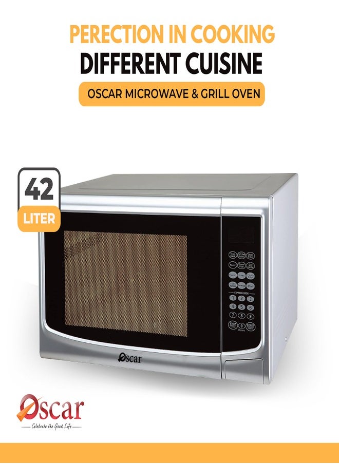 OSCAR | Microwave Oven With Grill | Model: OMW42LDTS | 42 Liter Capacity & Digital Touch Control | 11 Power Levels | 7 Auto Menus | Defrost Settings | Child Safety Lock - pzsku/ZED4CCC9FB2C7008CA78BZ/45/_/1738750419/010c0789-cc0e-4517-b7a4-af49e070c33f