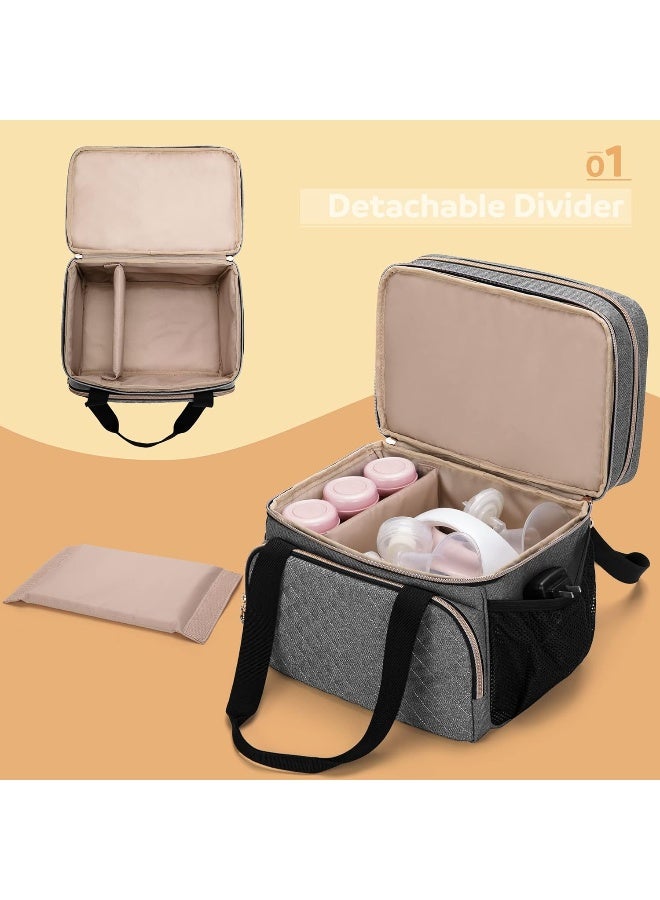 LUXJA حقيبة مضخة الثدي مزدوجة الطبقات من لوكجا متوافقة مع مضخات سبيكترا S1 و S2 - Image 3