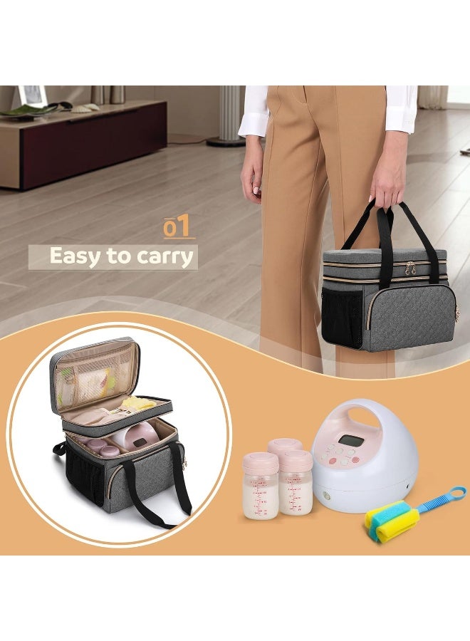 LUXJA حقيبة مضخة الثدي مزدوجة الطبقات من لوكجا متوافقة مع مضخات سبيكترا S1 و S2 - Image 5