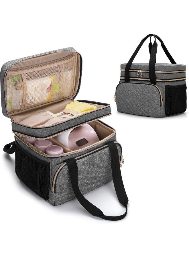 LUXJA حقيبة مضخة الثدي مزدوجة الطبقات من لوكجا متوافقة مع مضخات سبيكترا S1 و S2 - Image 1