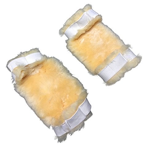 PCP Sheepskin Pressure Relief Sores Elbow Protectors, White - Image 2