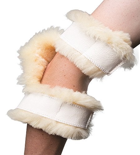 PCP Sheepskin Pressure Relief Sores Elbow Protectors, White - Image 1