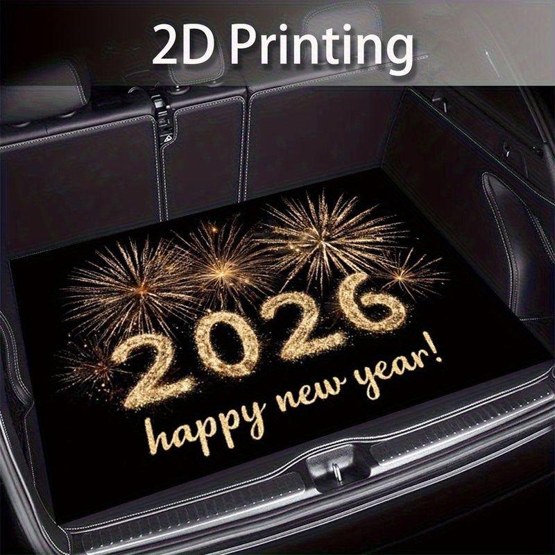 2D Printing Fireworks 2026 New Year Trunk Mat 75x100cm Strong Durable Non-Slip Odorless Easy To Clean For Sedans SUVs Car Trunk Protection Travel Accessories - Image 4