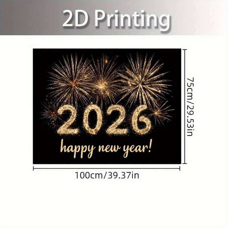 2D Printing Fireworks 2026 New Year Trunk Mat 75x100cm Strong Durable Non-Slip Odorless Easy To Clean For Sedans SUVs Car Trunk Protection Travel Accessories - Image 2