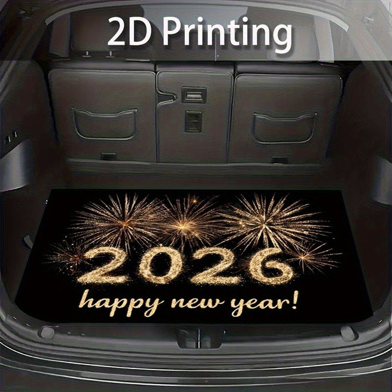 2D Printing Fireworks 2026 New Year Trunk Mat 75x100cm Strong Durable Non-Slip Odorless Easy To Clean For Sedans SUVs Car Trunk Protection Travel Accessories - Image 3