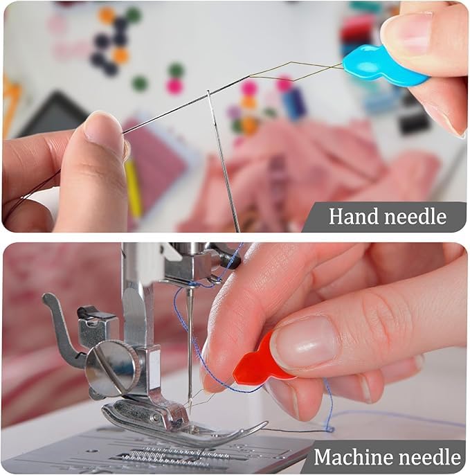 RIANZ Needle Threaders, Plastic Needle Threaders for Hand Sewing, Gourd Shaped Sewing Machine Needle Threaders, Threader for Small Eye Needles, Embroidery, DIY Arts (Multi-Color Pack of 5) - Image 1