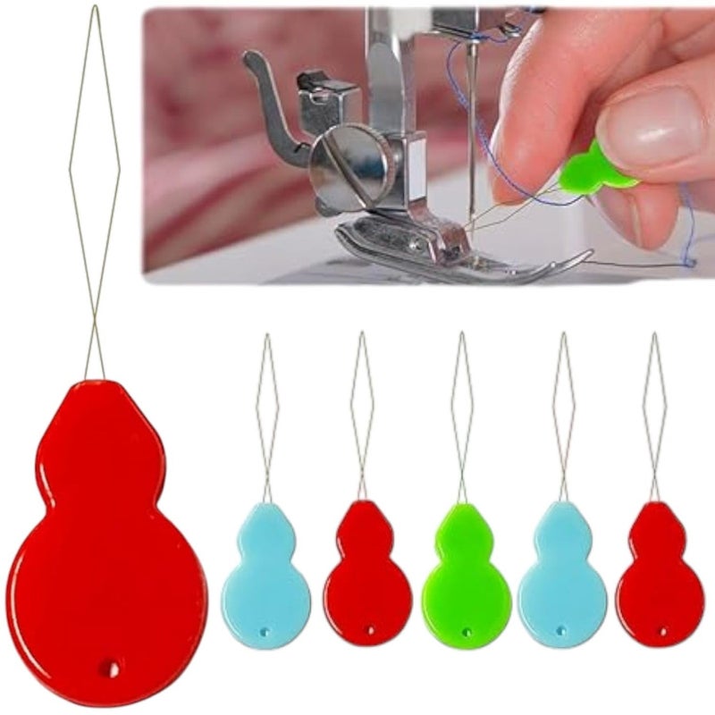 RIANZ Needle Threaders, Plastic Needle Threaders for Hand Sewing, Gourd Shaped Sewing Machine Needle Threaders, Threader for Small Eye Needles, Embroidery, DIY Arts (Multi-Color Pack of 5) - Image 2