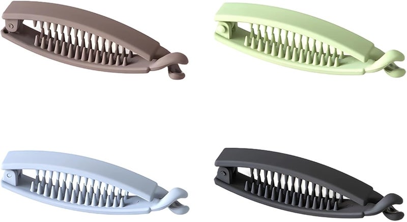 Vintage Banana Hair Clips 4 Pack, Clincher Comb Ponytail Holder For Long Hair - Image 1