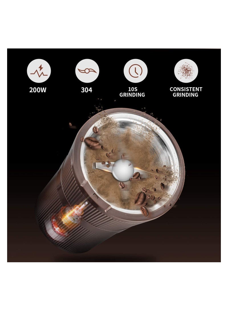 SYOSI Coffee & Spice Grinders Electric Removable Stainless Steel Bowls for Dry or Wet Grinding Electric Coffee Grinder,Spice Grinder Stainless Steel Blade BPA Free - Image 2