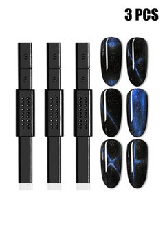 Realfrog 3pcs Nail Magnet Cat Eye Magnet for Nails, Magnetic Gel Nail Polish, Double-Head Nail Magnets Wand, Magic Stronger Magnet Stick Manicure Tool for Cat Eye Gel Polish DIY Nail Art  - Image 1
