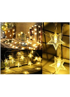 erorex White Star 50 Led Star String Lights Warm Twinkle Fairy Lights Battery Operated Lights For Wedding Patio Princess Castle Play Tents Bedroom Decoration  - Image 3