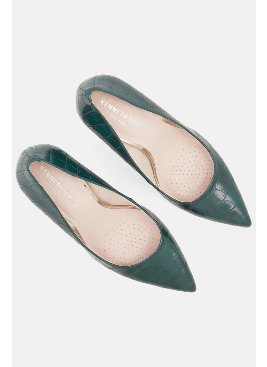 Kenneth Cole Women Medium Animal Pattern Slip On Pumps, Green  - Image 3