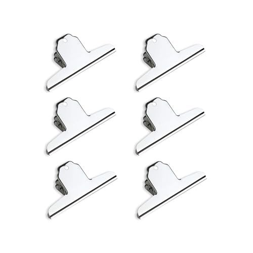 oddpod™ 6 Pcs Dingli Medium Stainless Steel Paper Clip/Money Binder Clamp for Home Office School Supplies - 4 Inches - Image 1