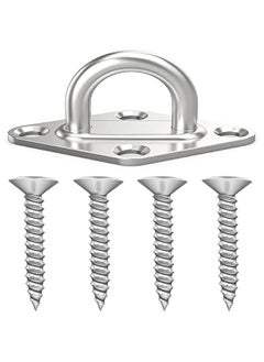 Arabest Set of 4 3.2 Inch Stainless Steel Pad Eye Plate Hooks with Screws for Hanging, Ceiling Mounts, Marine Hooks  - Image 4