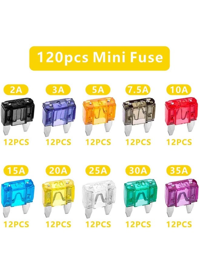 هيدفانا صمامات شفرة، 120 قطعة تشكيلة صمامات شفرات صغيرة (2، 3، 5، 7.5، 10، 15، 20، 25، 30، 35 أمبير) لمجموعة صمامات السيارات الشاحنات القوارب أجهزة الصراف الآلي. - Image 4