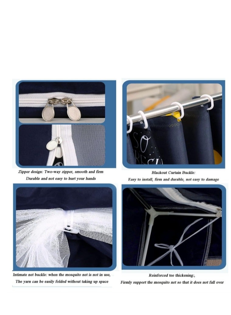 Y&D Bed Canopy Tents Curtain Blackout Curtain Single Bed Tent Curtain Student Shading Cloth Bed Canopy Mosquito Net Student Sleep Privacy Protection - Image 5