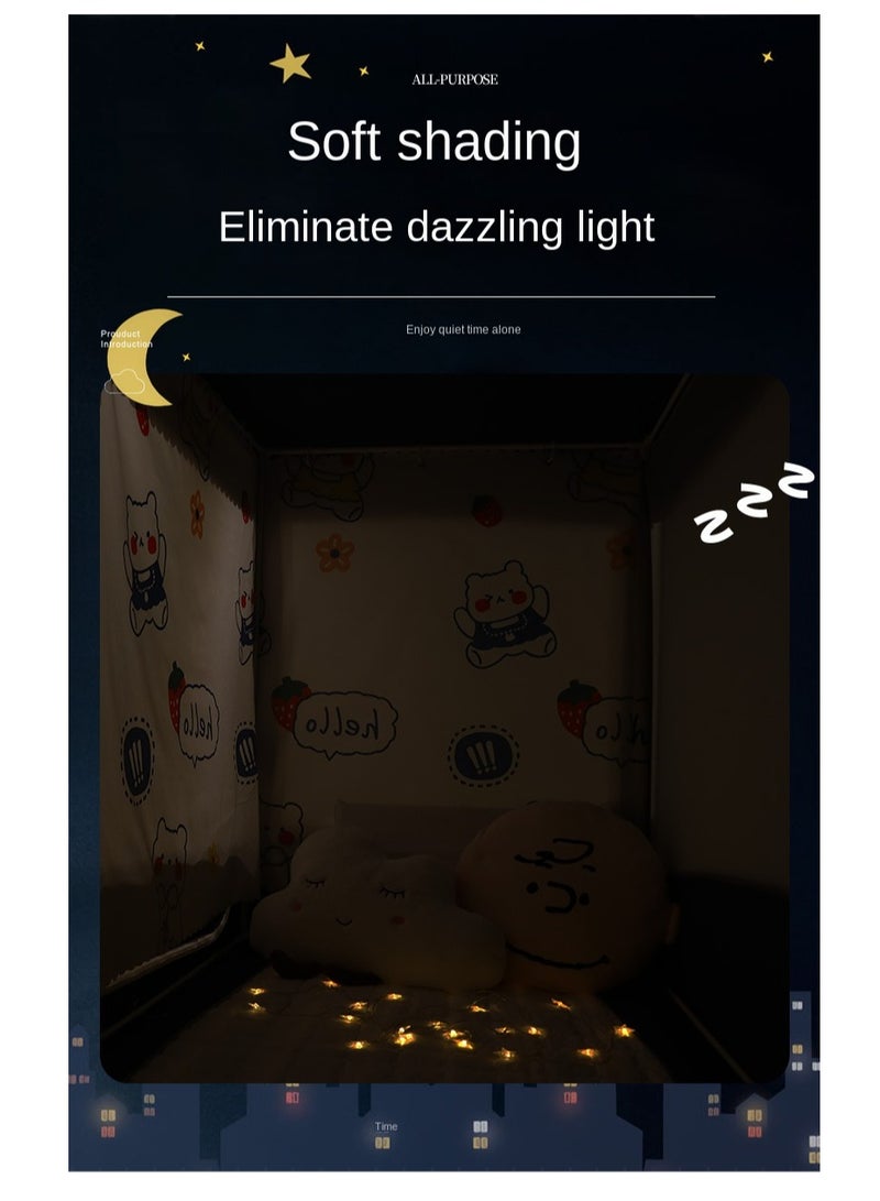 Y&D Bed Canopy Tents Curtain Blackout Curtain Single Bed Tent Curtain Student Shading Cloth Bed Canopy Mosquito Net Student Sleep Privacy Protection - Image 2