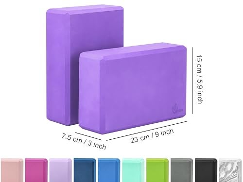 EXERZ Yoga Blocks 2pcs Gym Bricks High Density EVA Foam - Image 2