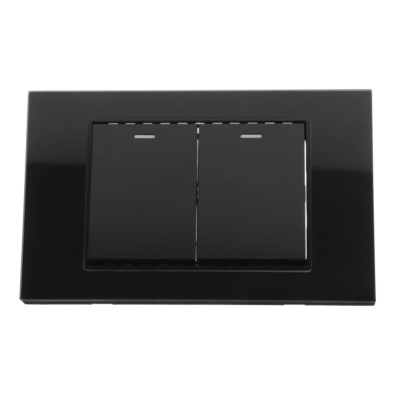 Black Glass Double Switch Panel US Standard Wall Light Switch for Indoor Home 110V - Image 2