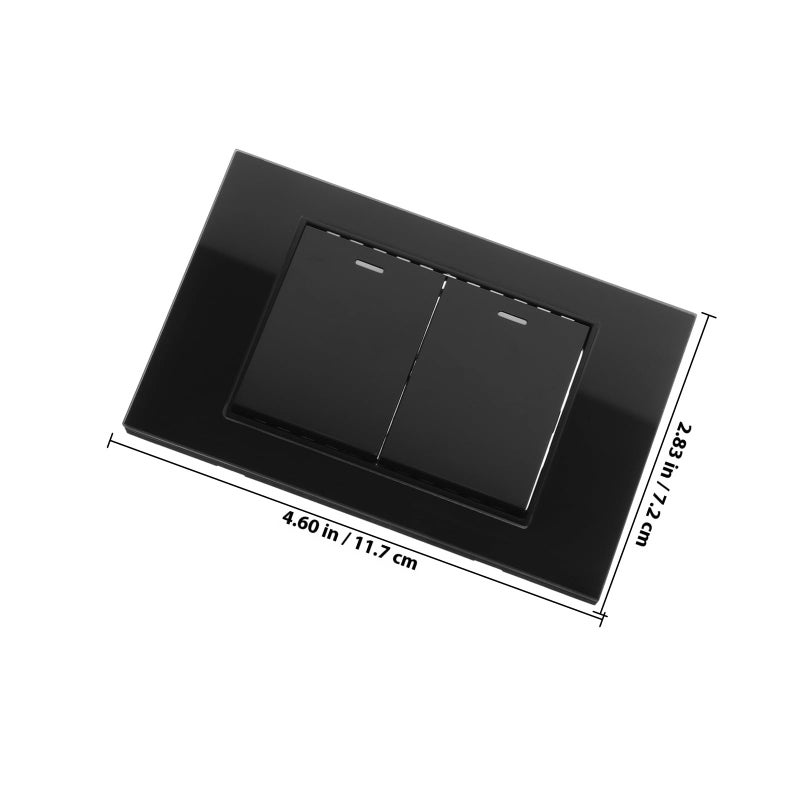 Black Glass Double Switch Panel US Standard Wall Light Switch for Indoor Home 110V - Image 3
