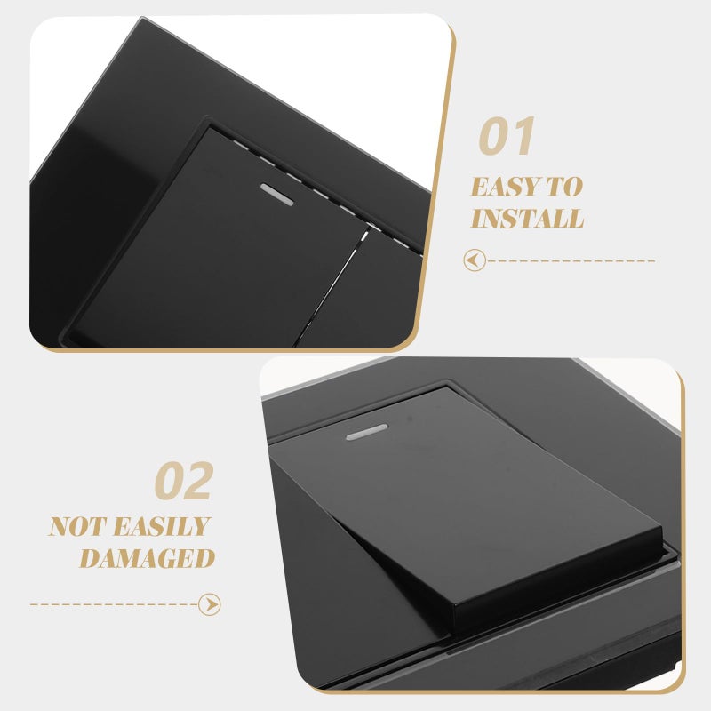 Black Glass Double Switch Panel US Standard Wall Light Switch for Indoor Home 110V - Image 4