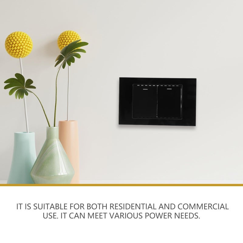 Black Glass Double Switch Panel US Standard Wall Light Switch for Indoor Home 110V - Image 5