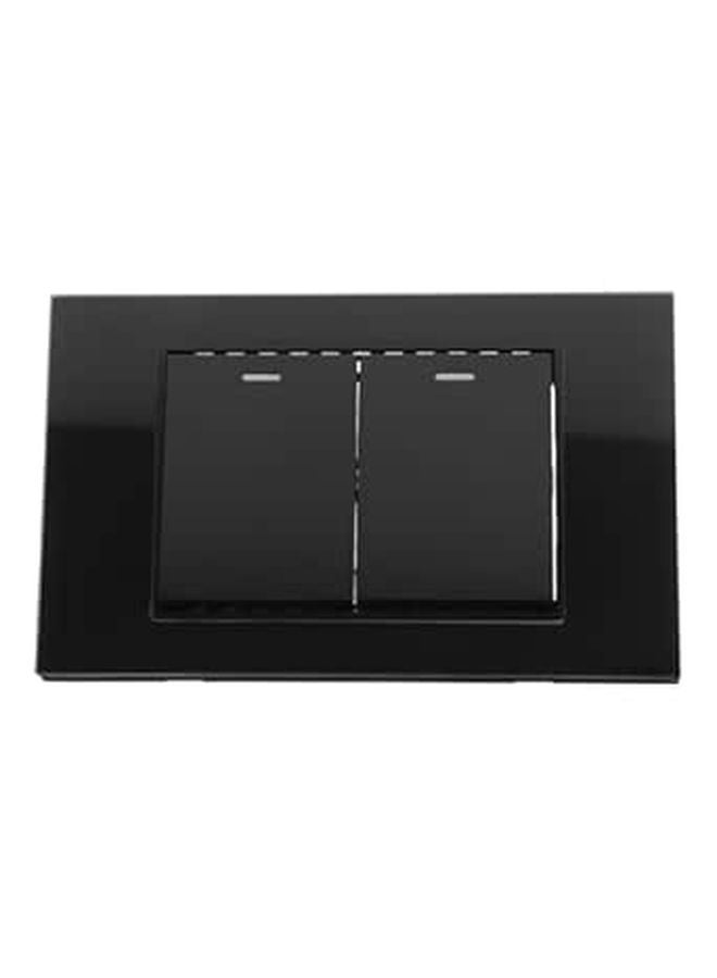 Black Glass Double Switch Panel US Standard Wall Light Switch for Indoor Home 110V - Image 1
