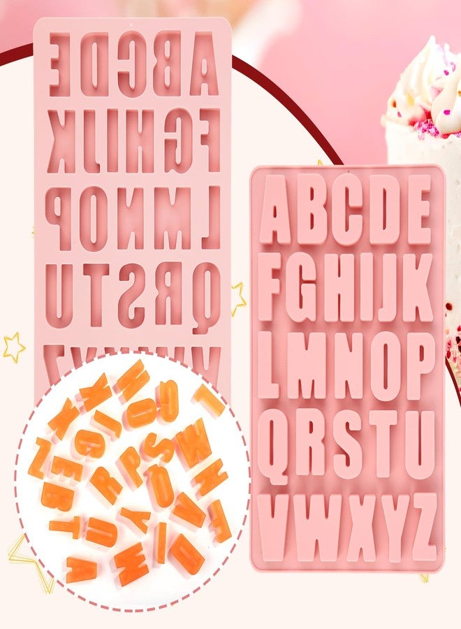 XIHIRCD 26 Cavities Silicone Letter Mould for Baking, Chocolate Letter Mould, Non-Stick Silicone Alphabet Mould for Making Sweets, Cakes, Biscuits, Desserts (Pink) - Image 3