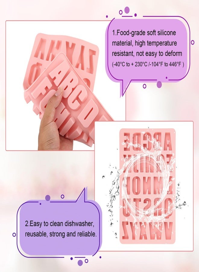 XIHIRCD 26 Cavities Silicone Letter Mould for Baking, Chocolate Letter Mould, Non-Stick Silicone Alphabet Mould for Making Sweets, Cakes, Biscuits, Desserts (Pink) - Image 4