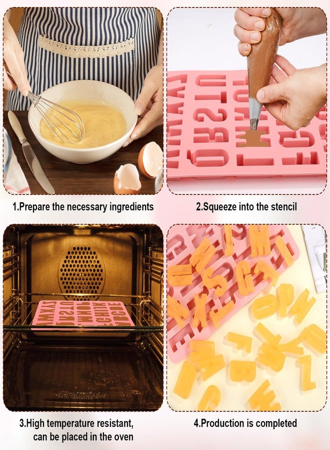 XIHIRCD 26 Cavities Silicone Letter Mould for Baking, Chocolate Letter Mould, Non-Stick Silicone Alphabet Mould for Making Sweets, Cakes, Biscuits, Desserts (Pink) - Image 5