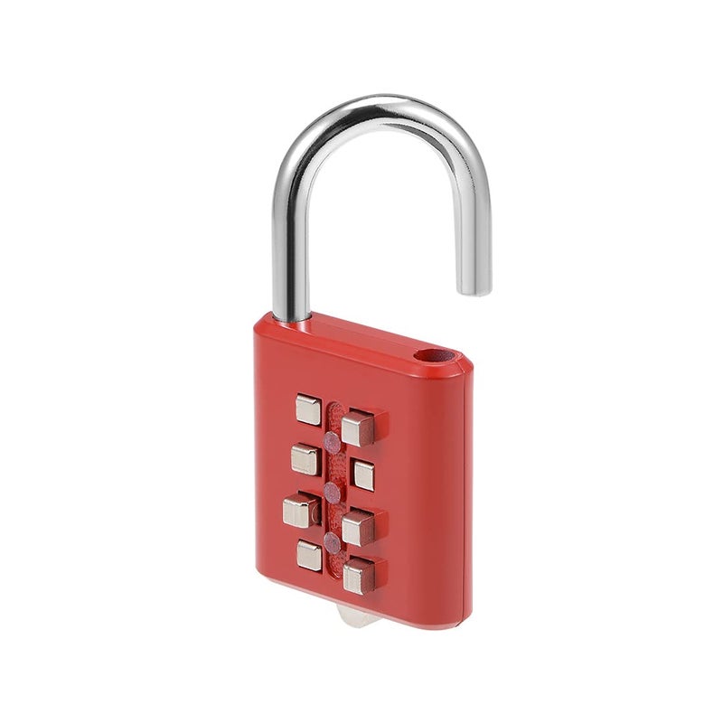 uxcell 8-Digit Combination Padlock Push Button Lock for Locker Cabinet Red - Image 5