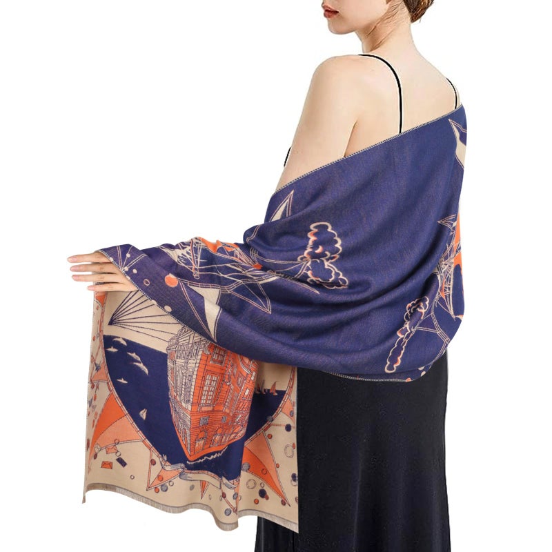 EXTREE Scarfs for Women Pashmina Silky Shawl Wrap for Evening Dressing Blanket Open Front Poncho Cape - Image 5